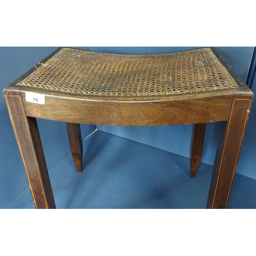 18 - Inlaid dressing Stool with Bergere Seat