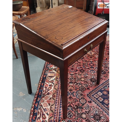 4 - Georgian Mahogany Campaign Style Writing Slope with Mock Drawer - C. 60cm W x 50cm D x 77cm H