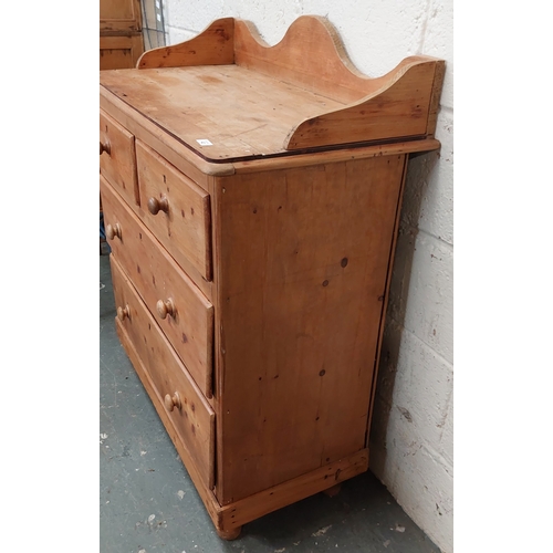 42 - Victorian Pine 2 over 2 Chest of Drawers - C.96cm W x 49cm D x 112cm H