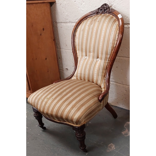 61 - Victorian Mahogany Ladies Chair