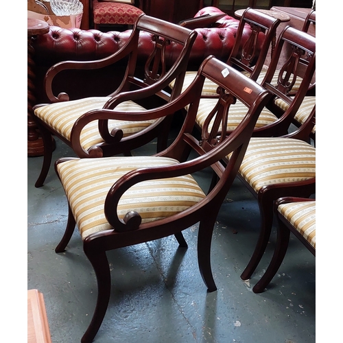 63 - Set of 10 Regency Style Dining Chairs. 8 Chairs plus 2 Carvers