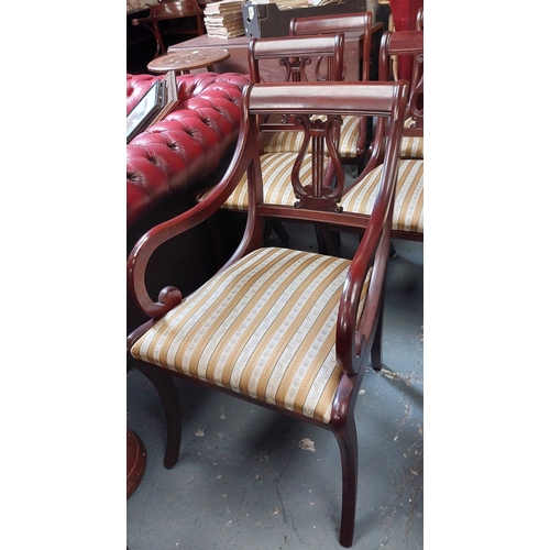 63 - Set of 10 Regency Style Dining Chairs. 8 Chairs plus 2 Carvers