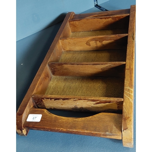 67 - Oak Cutlery Tray - C. 62cm x 30cm