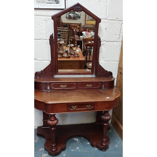 72 - Mahogany Mirrored Duchess Dressing Table - C. 116cm W x 175cm H x 58cm D