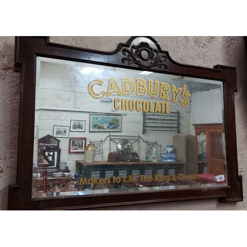 130 - Framed Cadburys Chocolate Advertising Mirror - C. 88cm W x 60cm H