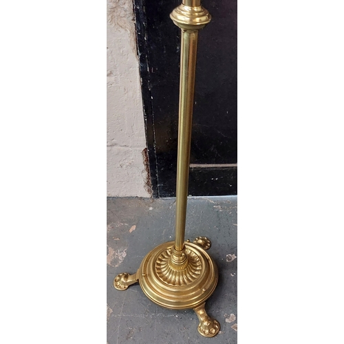 165 - Heavy Brass Telescopic Oil Lamp Stand