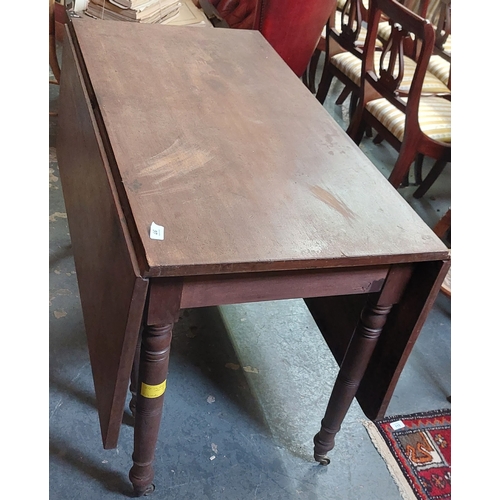 97 - Victorian Mahogany Drop Leaf Table - C. 112cm W x 59cm D x 73cm H