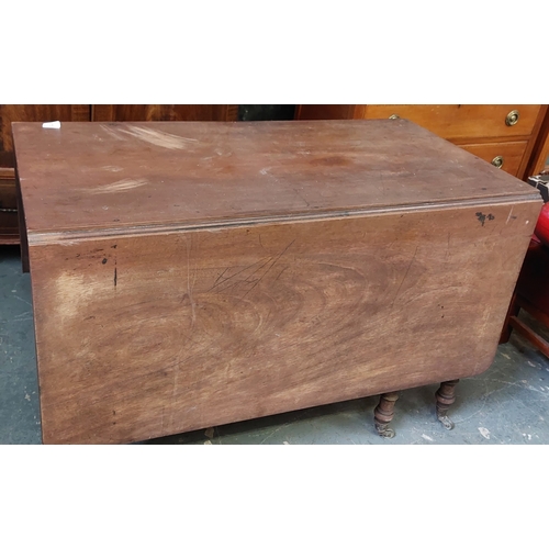 97 - Victorian Mahogany Drop Leaf Table - C. 112cm W x 59cm D x 73cm H