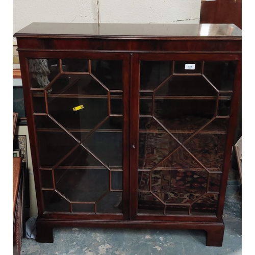 191 - Neat Edwardian Mahogany Astral Glazed Bookcase - C. 92cm W x 28cm D x 103cm H