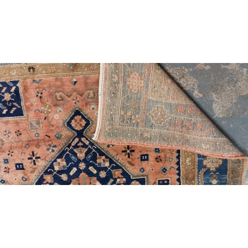 199 - Blue & Pink Afghan / Persian Rug - C. 250cm x 150cm