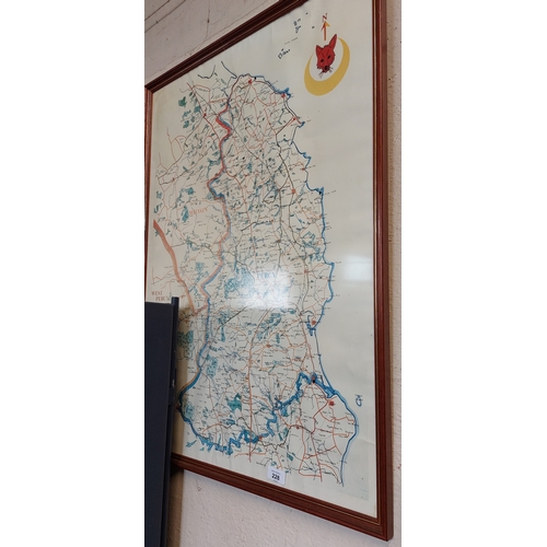 228 - Framed Map of the Percy Hunt 1984