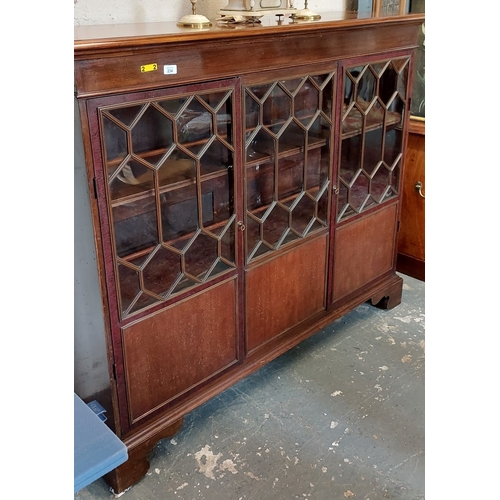 234 - Edwardian Mahogany 2-Door Astral Glazed Bookcase / Display Cabinet - C. 150cm W x 42cm D x 126cm H