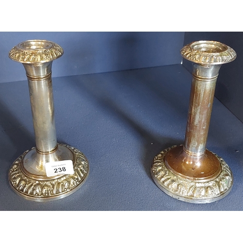 238 - Pair of Victorian Silver Plate Candlesticks