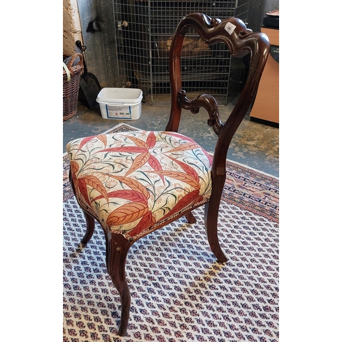 242 - Victorian Mahogany Occasional Chair on Queen Anne Legs