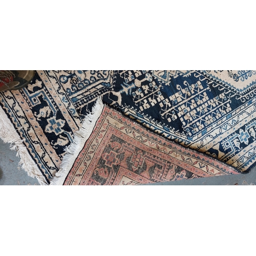 257 - Blue & Cream Afghan / Persian Rug - C. 260cm x 145cm