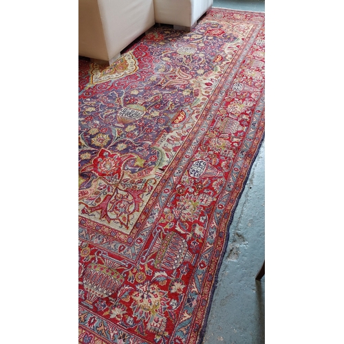 277 - Large Persian Vintage Red Carpet Square - C. 290cm x 380cm