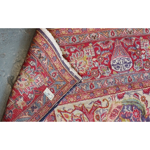 277 - Large Persian Vintage Red Carpet Square - C. 290cm x 380cm