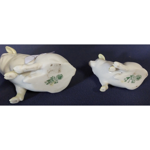 281 - 2 Belleek Pigs