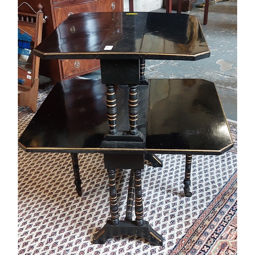 289 - Sutherland Double Ebonised and Gilt Gateleg Table