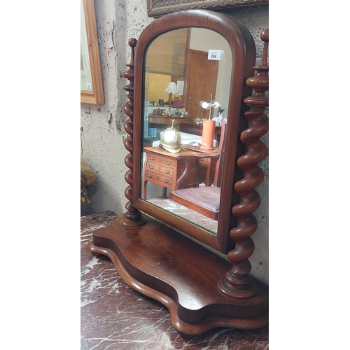 294 - Barley Twist Mahogany Crutch Mirror