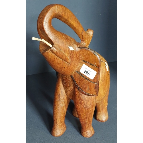 295 - Carved Wooden African Elephant