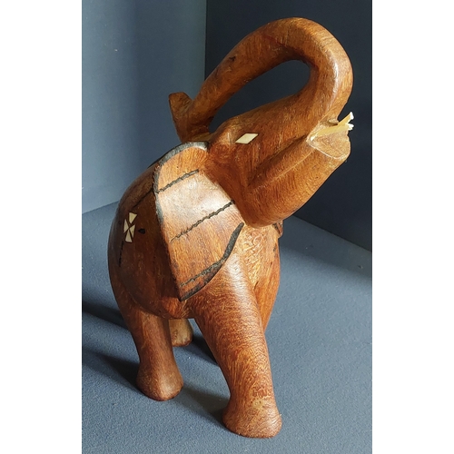 295 - Carved Wooden African Elephant