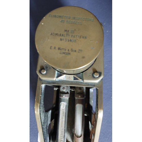 304 - 19th Century Brass Clinometer by ER Watts & Son London