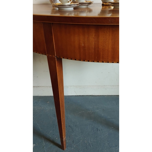 325 - Mahogany Inlaid Half Moon Side Table - C. 128cm W x 63cm D x 72cm H