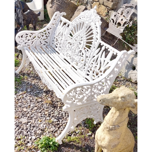 335 - Heavy Cast Iron Pierce Wexford Garden Seat - C. 120cm W