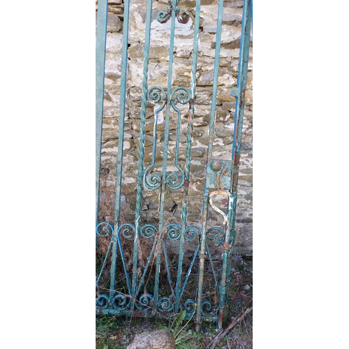 357 - Large Victorian Cast Iron Gates - C. 340cm W x 260cm H