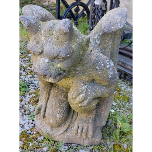 361 - Pair of Cut Stone Gargoyles - C. 45cm H