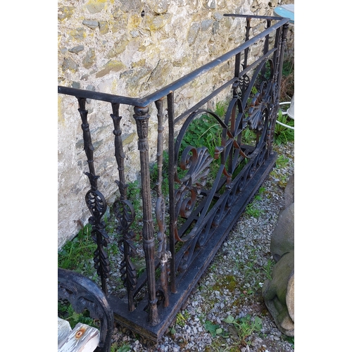 362 - Victorian Cast Iron Window / Balcony Rail - C. 145cm W x 96cm H x 40cm D