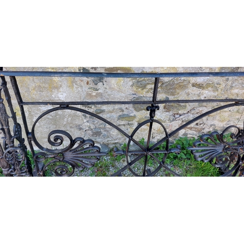 362 - Victorian Cast Iron Window / Balcony Rail - C. 145cm W x 96cm H x 40cm D