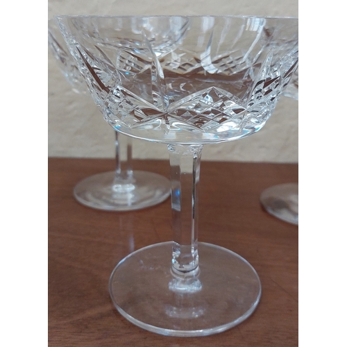 385 - Set of 6 Cut Glass Grapefruit / Dessert Glasses