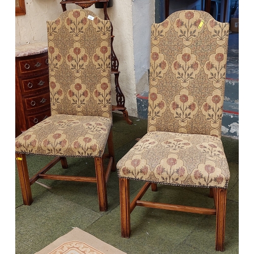 426 - Pair of Upholstered High Back Mahogany Chairs