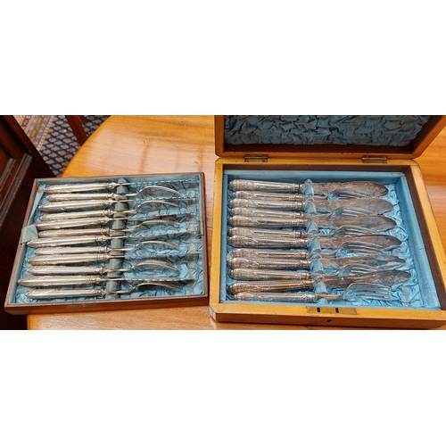 430 - Cased Set of 12 Fish Knives & Forks