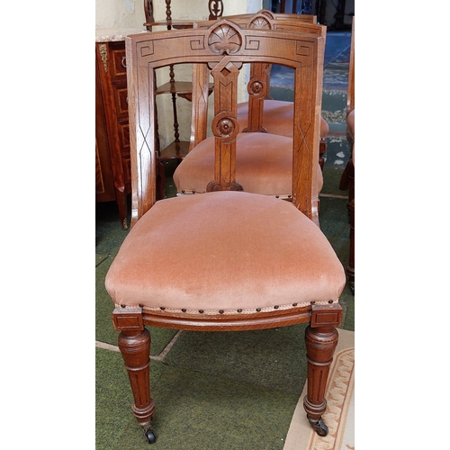 443 - 6 Victorian Carved Mahogany Dining Chairs