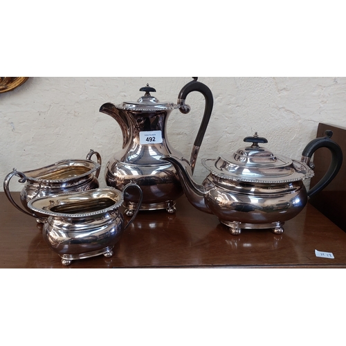 492 - Silver Plate Tea & Coffee Set