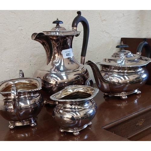 492 - Silver Plate Tea & Coffee Set