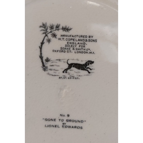 497B - 2 Hunt Scene Copeland Plates