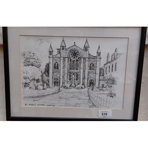 510 - 3 Patrick Reel Pen & Inks of Navan - Foresters Hall, Ramparts & St Marys