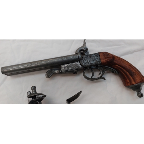 525 - 3 Reproduction Spanish Flintlock Style Pistols