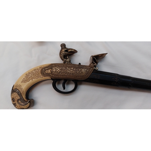 528 - 3 Reproduction Spanish Flintlock Style Pistols