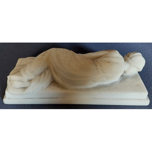 375 - Carved Marble Reclining Lady Paper Weight - C. 16cm