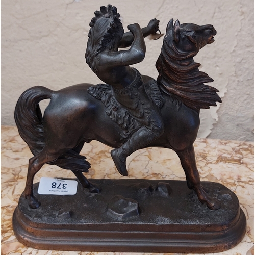 378 - Bronze Model of Indian on Horseback