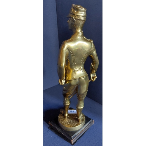 380 - Heavy Brass Military Figure - C. 40cm H