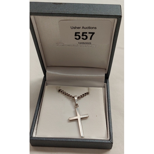 557 - Silver Cross on Chain