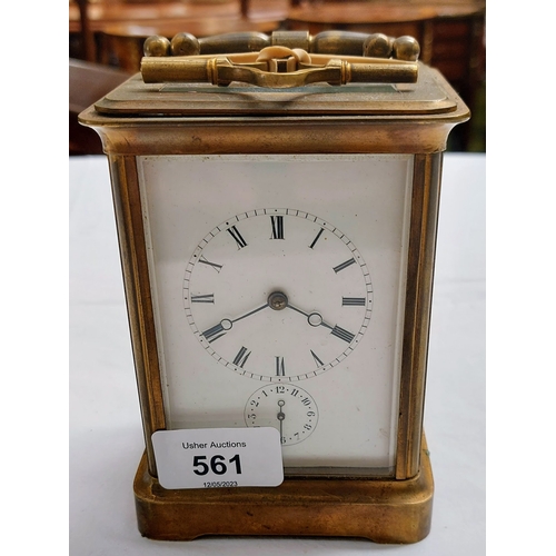 561 - Brass Carriage Clock