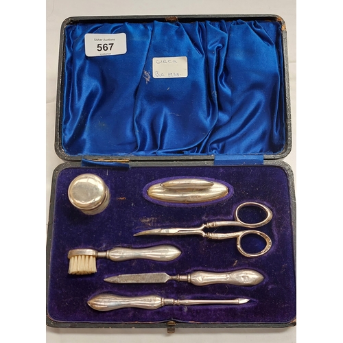 567 - Birmingham Silver Manacure Set 1935