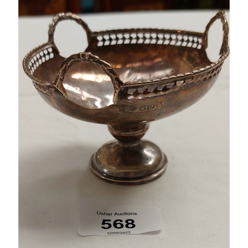 568 - Birmingham Silver Pierced Dish